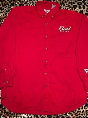 Preloved Y2K Winner’s Circle Dale Earnhardt Jr. Red Button Down Shirt